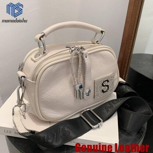 Solid Color Genuine Leather Shoulder Bags For Women Luxury Handbags Ladies Crossbody Bag Womens Handbags 2021 Fashion Satchel