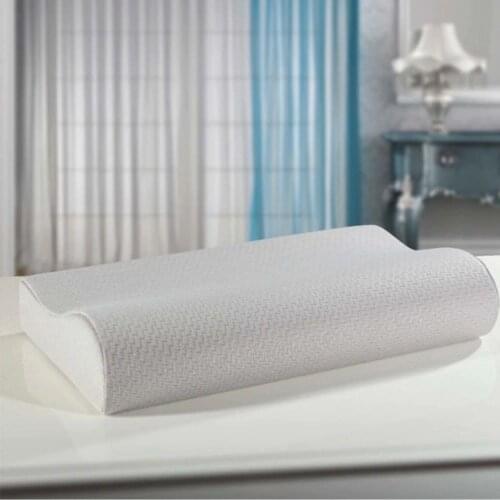 Visco Memory Foam Cushion %100 Orthopedic Pillow for Neck & Body Pain Polyester & Cotton Sleeping with Embroidered Pillowcase