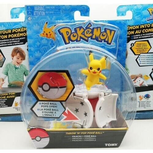Pokeballs Transformation Toys for Children Pokeball with Pokemons Inside Pikachu Squirtle Touch-Flip Kids Birthday Gift Toys