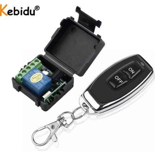 Kebidu RF Transmitter Wireless Remote Control Switch DC 12V 1CH Relay Receiver Module With 433Mhz Remote Control