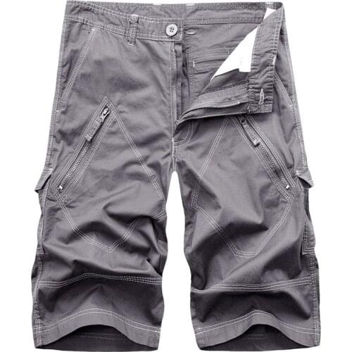 Men Cargo Shorts Summer Cotton Short Men Knee Length Pants Male Casual Short Trousers Fashion Men Clothing 2020 Plus Size