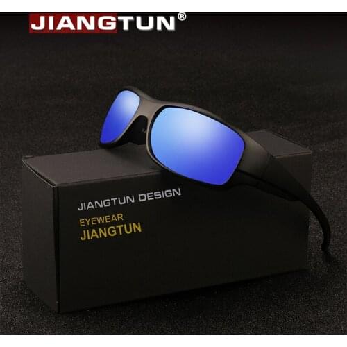 JIANGTUN Brand Designer Fashion Coating Mirror Blue Polarized Sunglasses Men Women Driving Sun Glasses gafas de sol hombre