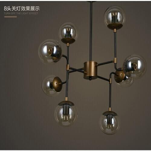 Modern stone crystal light globe lighting brass led light luminaire suspendu hanglampen avizeler living room decoration