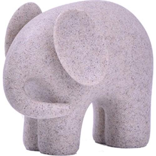 BUF Sand Color Elephant Statue Resin Crafts Ornaments Home Decoration Accessories Decorative Sculpture