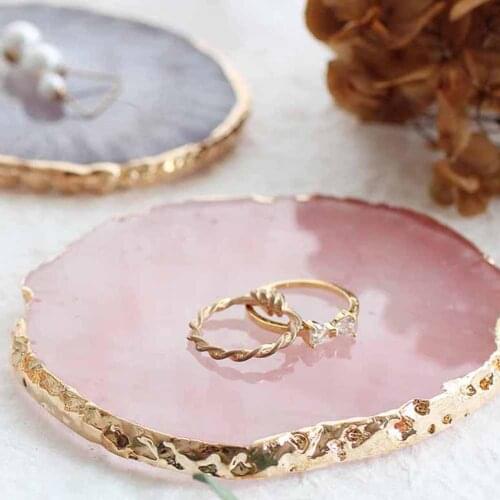 Jewelry Display Plate Resin Jewelry Necklace Ring Earrings Display Plate Tray Holder Dish Organizer Jewelry Accessories 2021