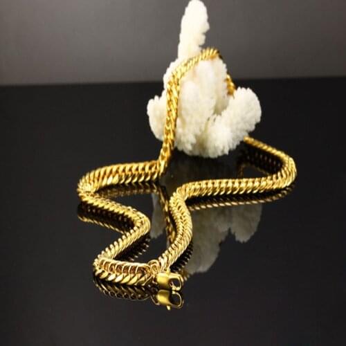 Heavy Chain Yellow Gold Filled Cool Mens Thick Necklace Double Curb Chain