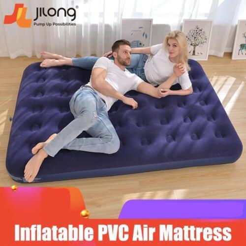 Flocking Comfortable Inflatable Air Bed PVC Portable Air Mattress Eco-friendly Outdoor Camping Wholesale