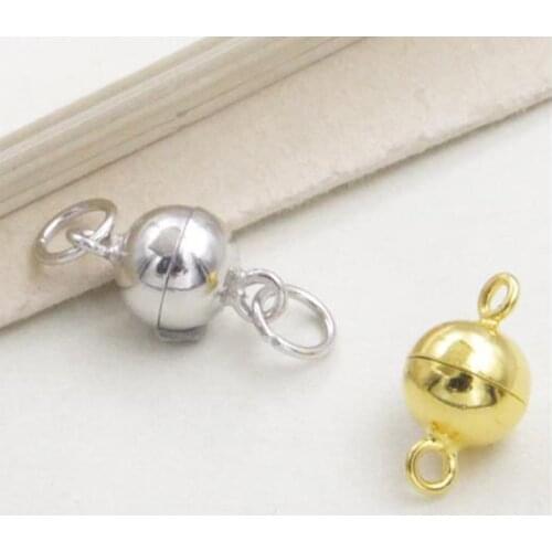 10pcs Round Magnetic Clasps For Bracelet Necklace Making Fasteners Clasp Buckle Jewelry Connector Findings Accessories Supplies