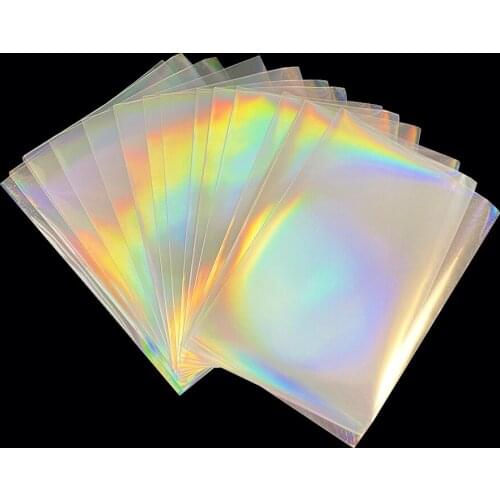 100Pcs/Lot Rainbow Foil YGO Transparent Laser Clear Sleeves Korea Idol Photo Holographic Protector Trading Cards Shield Cover