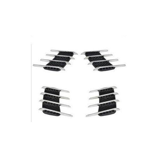 2Pcs Cool Chrome Shark Gills 3D Car Stickers Side Vent Air Flow Sticker for PEUGEOT car All models are general