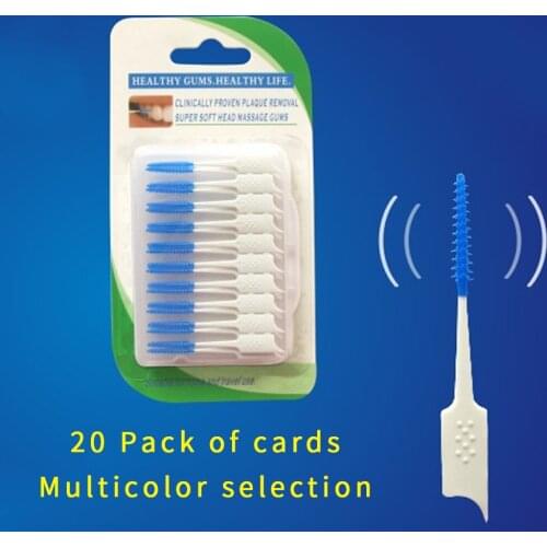 20pcs Floss Hygiene Dental Silicone Interdental Brush Toothpick Inter Dental Brush Dental Floss Tooth Dental Care Accessories