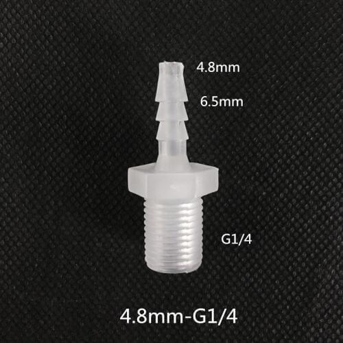 4.8*G1/4" plastic hose adaptor plastic connector tube fittings plastic barb fitting