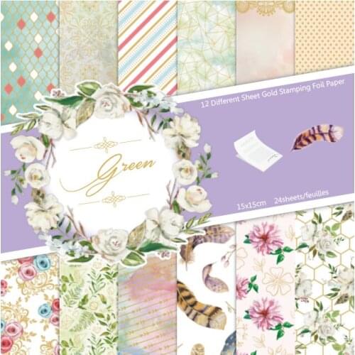 6 inch 24sheets Single-side Printed Background Foil paper creative paper craft art paper handmade scrapbooking kit books