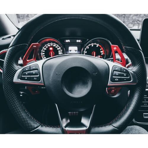 Car Aluminum Steering Wheel Shift Paddle Shifter Extension For Benz A B C E CLA GLA GLK ML Class W205 W212 Auto Car-styling