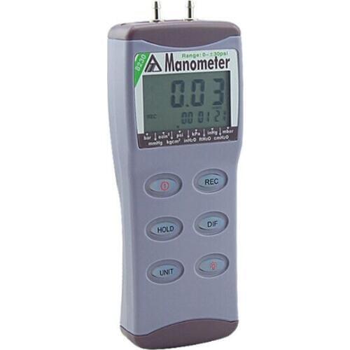 AZ8230 Digital Pressure Meter,Differential Pressure Manometer Pressure Manometer Digital Meter Measuring Pressure 0~+/-30PSI