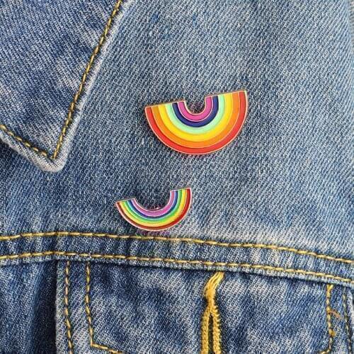 Cute rainbow enamel pins Brooches Badges Lapel pins Summer Festival jewelry Denim jacket blouse backpack hat accessories