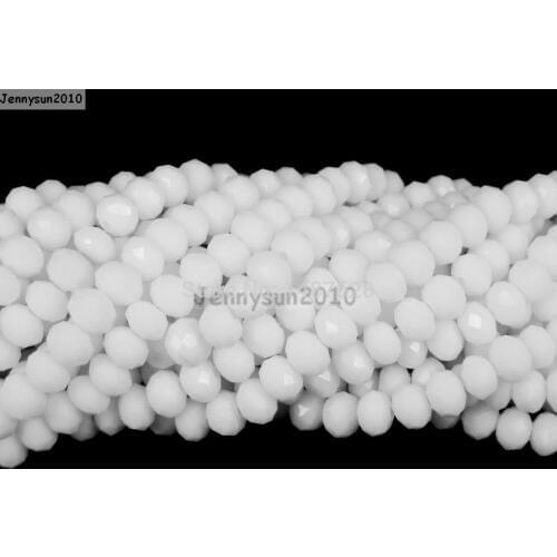 White Alabaster Czech Crystal 2mm x 3mm Faceted Rondelle Loose Spacer Beads For Bracelet Necklace Jewelry Craft 10 Strands/Pack