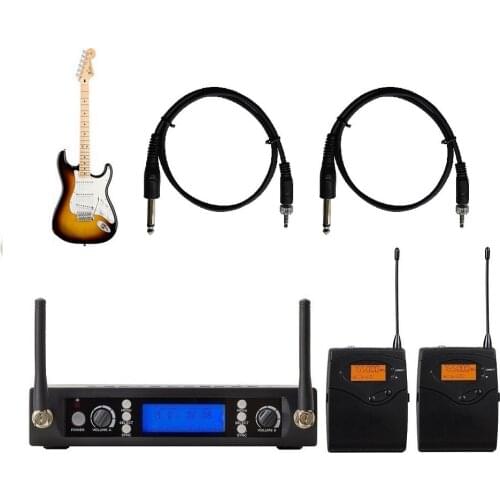 Bolymic Dual Wireless Microphone System Professional Guitar Cable Instrument Microphone ,for Guitar