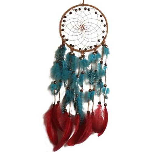 Fumigated Dream Catcher Room Decor Feather Beads Weaving Catching Up The Dream Angle Wind Chimes Indian Style Religious Mascot
