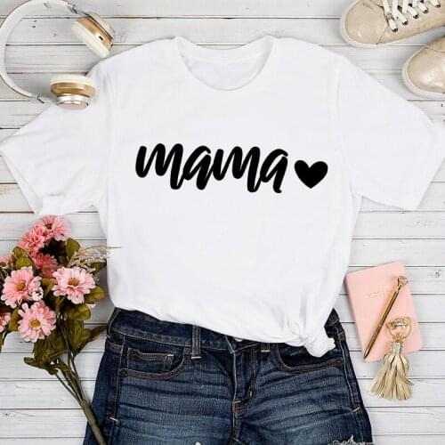 T-shirts Women Lady Print Clothes Graphic Female Tee T-Shirt Love Spring Summer Cute Tshirt Sweet Mom Mother Mama Top
