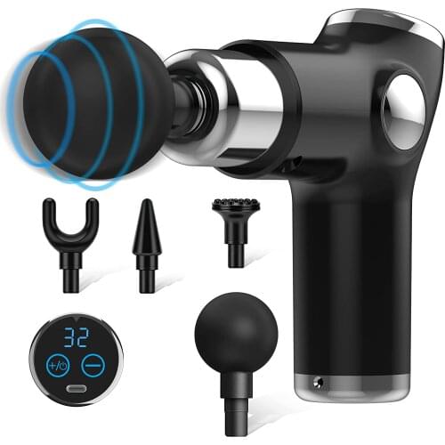 Pocket Mini Fascia Gun Home Portable LCD Massage Gun Electric Impact Gun Muscle Fitness Massager Relaxation Pain Relief