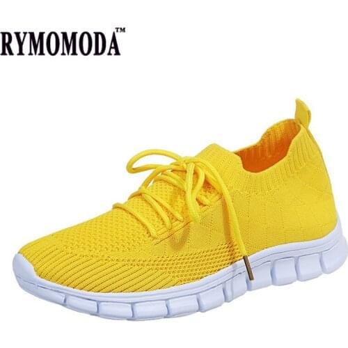 RYMOMODA Sock Sneakers Women LightWeight Air Mesh Breathable Running Shoes Student Footware Big Size 44 Woman Vulcanize Shoes