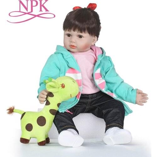 NPK 55cm Cute BeBes Reborn Doll PP Cotton Body Silicone Reborn Baby Dolls Lifelike Newborn Baby Gift Juguetes Babies Toys