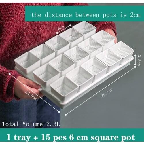 Meshpot 16-Pack Succulents Pots Plastic Flower Pot Plants Container Seedlings Nursery Supplies Home Decoration (Inner Dia. 6CM)