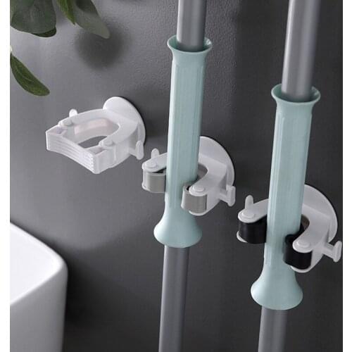 Wall-mounted mop hook seamless bathroom bathroom storage broom hanger bathroom free punch mop clip