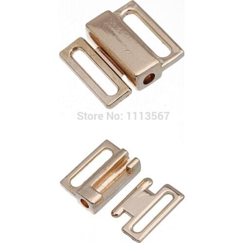 Wholesale 50 pieces Gold Tone Rectangle Metal Tape Closure Hook & Clasp Waist Extenders Sewing on NK25