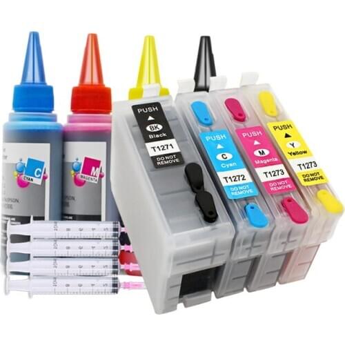Refillable ink cartridge T1271 127 XL for EPSON Workforce 60 545 645 840 845 WF-3520 3530 3540 7010 7510 7520 printers