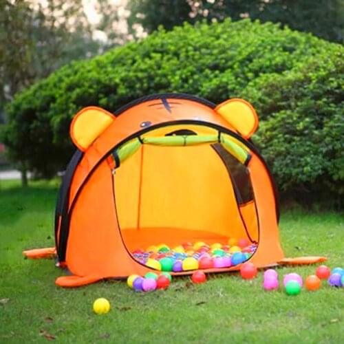 Portable Cartoon Animal Childrens Tent Large Space Kids Tent Tiger Bear Toy Play House Outdoor Indoor Baby Ball Pool Play Tent