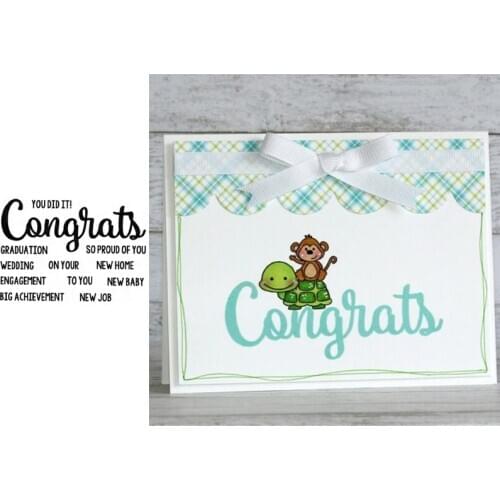 Congrats Sentiments Clear Stamps Diy Scrapbooking Painting Paper Cards Craft Decoration Transparent Stempels Silicone Seal
