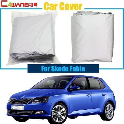 Cawanerl Gray Car Cover Anti UV Sun Shield Snow Rain Resistant Protection Cover For Skoda Fabia Free Shipping