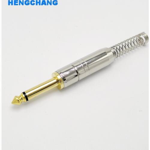6.35mm Mono plug 1/4 inch Audio Connector 6.35mm Plug with Spring protection 10pcs