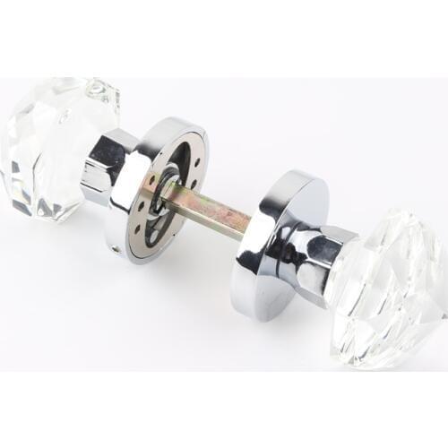 Modern fashion high quality transparent diamond crystal bathroom solid wooden door lock gold silver copper single tougue lock
