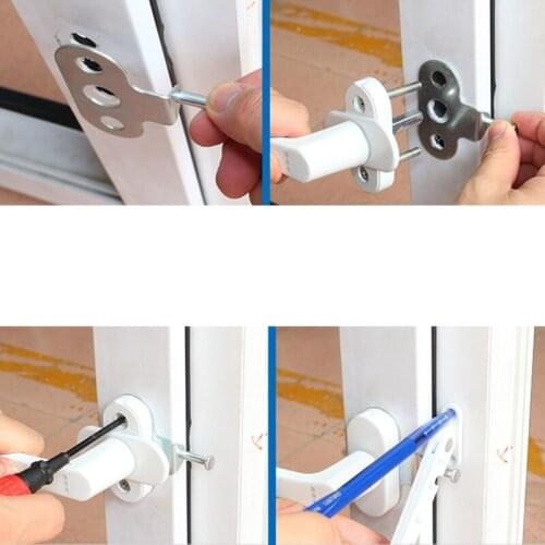 W3JA Window Restrictor Lock Stainless Steel Telescopic Wind Bracing Support Fittings Childproof Restrictor for Window