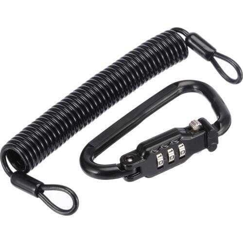 Treyues Universal Motorcycle Bicycle Security Helmet Lock Combination Coded PIN Locks With T-Bar Rubber Cable