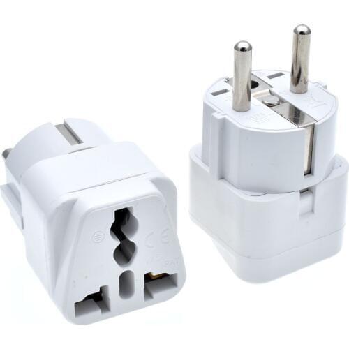 Universal EU Plug Adapter Travel Socket extension plug electric for UK US CN AU to EU plug AC power Converter White 10pcs