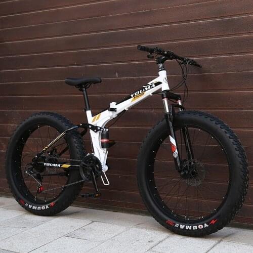 4.0 Super Wide Tire Folding Bike Snow Mountain Bicycle 20/24/26 Inch Speed Adult Student Men And Women