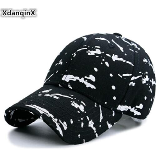 XdanqinX Unisex Fashion Graffiti Printed Baseball Cap Adjustable Size Men Hip Hop Hats Adult Women Sports Caps Cotton Couple Hat