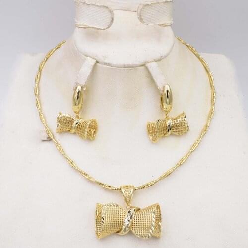 High Quality Big flower Dubai Italy 750 Gold color Jewelry BIG Set For Women african beads jeweLry fashion set earring jewelry