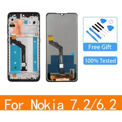 For Nokia 6.2 7.2 LCD For Nokia 6.2 TA-1198 TA-1200 TA-1187 TA-1201 LCD Display Touch Screen Digitizer For Nokia 7.2 TA-1196 Lcd