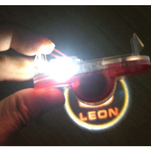 2PCS Car Door Light For SEAT LEON Ghost Shadow Light For Seat Leon MK1 Alhambra SEAT Logo Projector Lamp Tuning Accessories