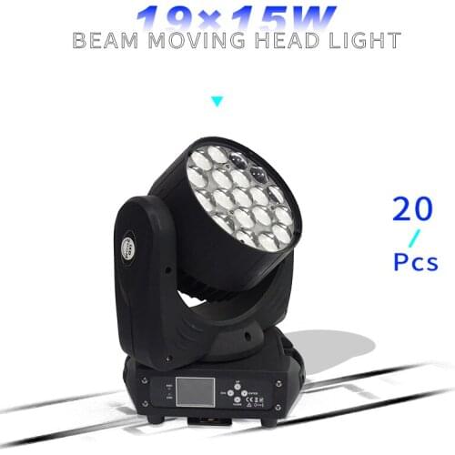 20pcs/lots 19x15w Led RGBW 4in1 Zoom/wash Light Moving Head Light With Circle Control Function Wedding Show Stage Light