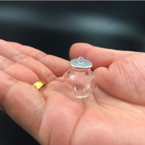 20x12mm glass globe bubble with silver button tray base orb glass vial pendant diy glass wish bottle necklace decor gift 100pcs