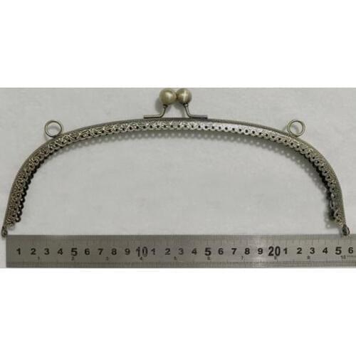 25.5cm knurling edge big size women DIY handbag purse frame metal clasp 4 color option kiss buckle bag making hardware 5pcs/lot