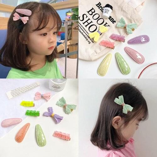 3 Pcs/Set Children Cute Cartoon Bear Bow Ornament Hair Clips Girls Lovely Alloy Colors Barrettes Hairpins Kids Hair Accessories