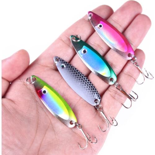 4pcs 5cm 6.5g Metal Spinner Spoon trout Fishing Lure Hard Bait Sequins Noise Paillette Artificial Bait sequins spinner