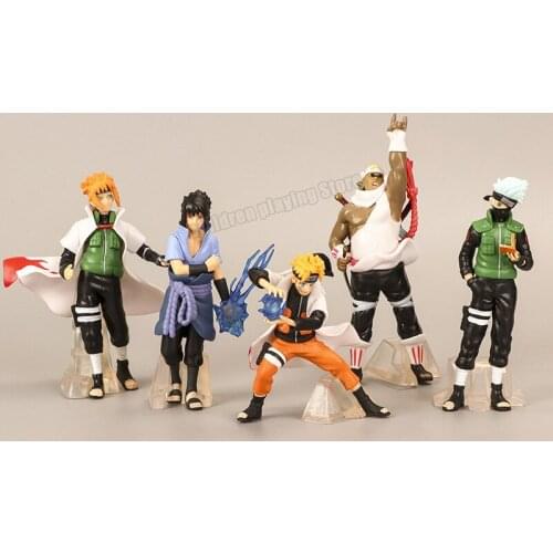 5pcs Naruto Anime Figure Naruto Sasuke Hatake Kakashi Namikaze Minato Pvc Doll Cake Decoration Car Decoration Children Gift